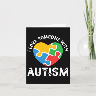 Liefde Iemand Met Autisme Hart Puzzel Autistisch Kaart