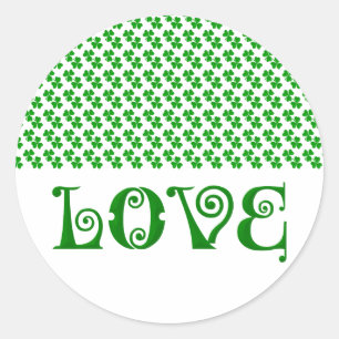 Liefde Ierse Shamrocks klaver Ronde Sticker