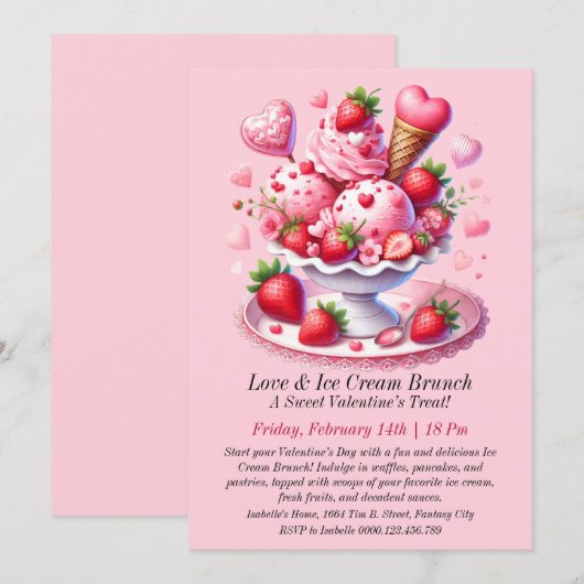 Liefde & ijs brunch kaart (Voorkant / Achterkant)