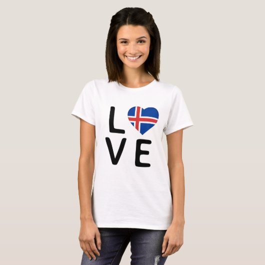 Liefde - IJslandse vlag T-shirt (Voorkant volledig)