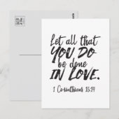 Liefde in actie - 1 Korintiërs 16:14 Inspirerend Briefkaart (Voorkant / Achterkant)