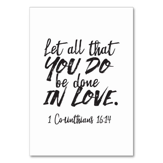 Liefde in actie - 1 Korintiërs 16:14 Inspirerend Kaart (Voorkant)