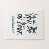 Liefde in actie - 1 Korintiërs 16:14 Inspirerend Legpuzzel (Horizontaal)