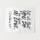 Liefde in actie - 1 Korintiërs 16:14 Inspirerend Wandkleed (Voorkant (horizontaal))