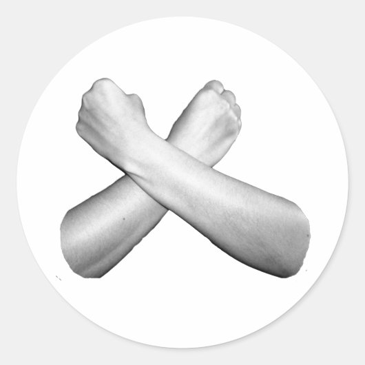 Liefde in ASL Ronde Sticker (Voorkant)