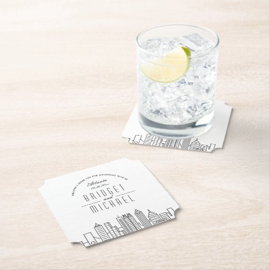 Liefde in Atlanta | City Skyline Welkom Kartonnen Onderzetters (Insitu)