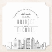 Liefde in Atlanta | City Skyline Welkom Kartonnen Onderzetters (Voorkant)
