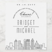 Liefde in Atlanta | Proost & Bedankt! Wijn Etiket (Enkel label)