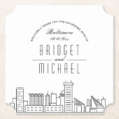 Liefde in Baltimore | City Skyline Welkom Kartonnen Onderzetters (Voorkant)
