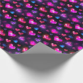 Liefde in beweging: Valentijnsdag Hearts Cadeaupapier (Hoek)