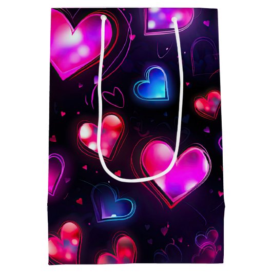 Liefde in beweging: Valentijnsdag Hearts Medium Cadeauzakje (Achterkant)