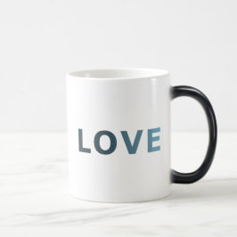 LIEFDE in Blauwe Cyaan Pastel Kleur Ombre Magische Mok