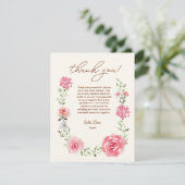 Liefde in Bloei Aquarel Bloemige Bruids-shower Bedankkaart (Staand voorkant)