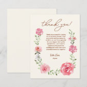 Liefde in Bloei Aquarel Bloemige Bruids-shower Bedankkaart (Voorkant / Achterkant)