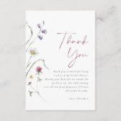 Liefde in Bloei Aquarel Wilde Bloemen Bruidsdouche Bedankkaart (Voorkant)