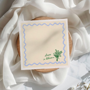 Liefde in Bloei Blauw Groene Bruidsdouche Servet