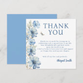 LIEFDE IN BLOEI BLAUWE BLOEMEN BRUIDSSHOOWER BEDANKKAART (Voorkant / Achterkant)