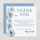 LIEFDE IN BLOEI BLAUWE BLOEMEN BRUIDSSHOUDEN BEDANKKAART (Voorkant / Achterkant)