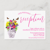 Liefde in bloei Bloemen bruiloft receptie Informatiekaartje (Voorkant)