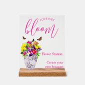 Liefde in bloei bloemenbruiloft acryl bord (Voorkant)
