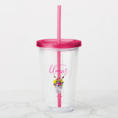 Liefde in bloei bloemenbruiloft acryl drinkbeker (Voorkant)