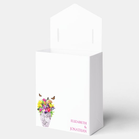 Liefde in bloei bloemenbruiloft bedankdoosjes (Geopend)