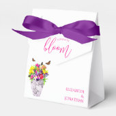 Liefde in bloei bloemenbruiloft bedankdoosjes (Voorkant Zijde)