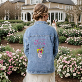 Liefde in bloei bloemenbruiloft denim jacket