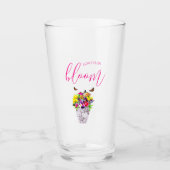 Liefde in bloei bloemenbruiloft glas (Voorkant)