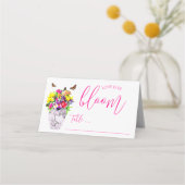 Liefde in bloei bloemenbruiloft plaatskaartje (Voorkant)