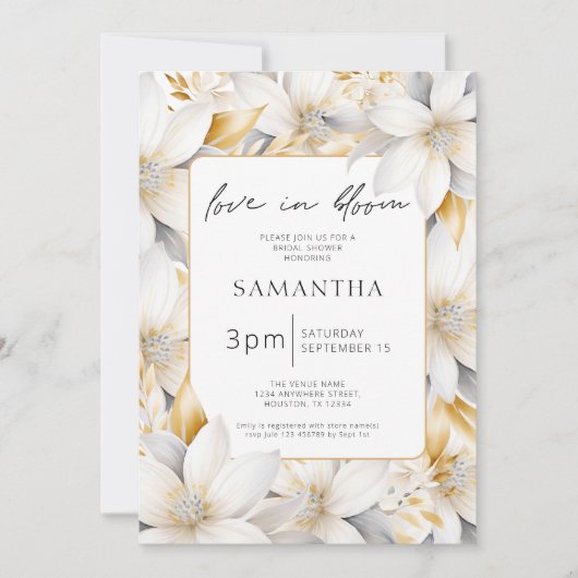 Liefde in bloei bloemengrens Vrijgezellenfeest Kaart (Voorkant)