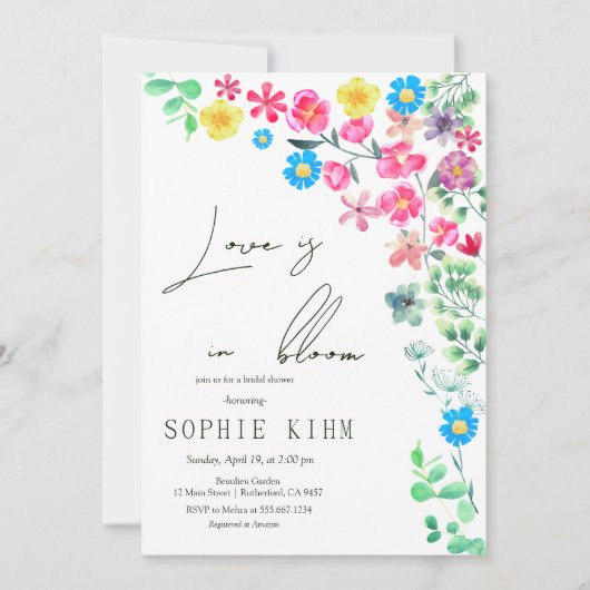 Liefde in bloei bloemenkleurig Vrijgezellenfeest Kaart (Voorkant)