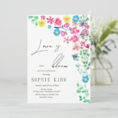 Liefde in bloei bloemenkleurig Vrijgezellenfeest Kaart (Staand voorkant)