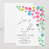 Liefde in bloei bloemenkleurig Vrijgezellenfeest Kaart (Voorkant / Achterkant)