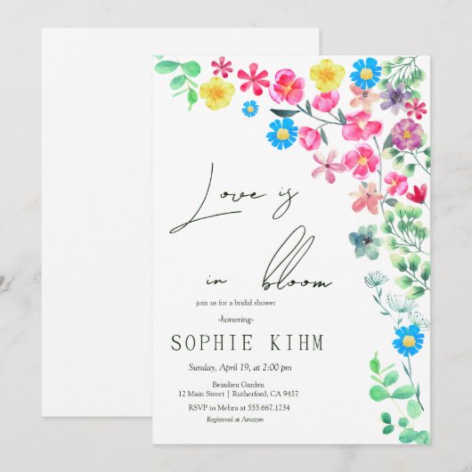 Liefde in bloei bloemenkleurig Vrijgezellenfeest Kaart (Voorkant / Achterkant)