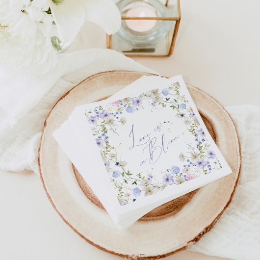 Liefde in bloei bloemig Paarse groene bruids Show Servet