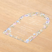 Liefde in bloei bloemig roze Paarse Vrijgezellenfe Acryl Uitnodigingen (Laagn)