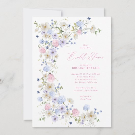 Liefde in bloei bloemig roze Paarse Vrijgezellenfe Kaart (Achterkant)