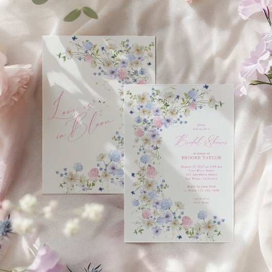 Liefde in bloei bloemig roze Paarse Vrijgezellenfe Kaart