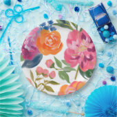 Liefde in bloei bloemig Vrijgezellenfeest Tafeldec Papieren Bordje (Feest)