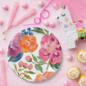 Liefde in bloei bloemig Vrijgezellenfeest Tafeldec Papieren Bordje (Feest)