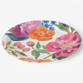 Liefde in bloei bloemig Vrijgezellenfeest Tafeldec Papieren Bordje (Gekanteld)