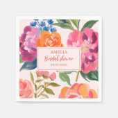 Liefde in bloei bloemig Vrijgezellenfeest Tafeldec Servet (Voorkant)