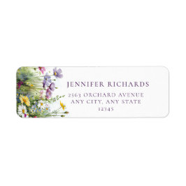 Liefde in bloei | Bloemige retouradreslabels Etiket