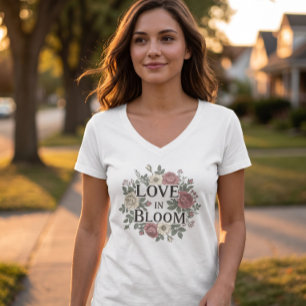 Liefde in Bloei Bloemige Romantische T-shirt