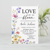 Liefde in bloei bloemige wilde bloemen bruidsmeisj kaart (Staand voorkant)