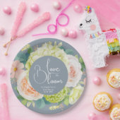 Liefde in Bloei Bloemrijke Bruiloftssluiting Stofb Papieren Bordje (Feest)