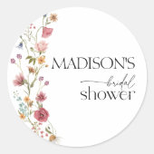 Liefde in Bloei, Bruidsboeket Bruiloftsshower Ronde Sticker (Voorkant)