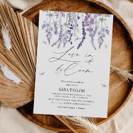 Liefde in bloei bruidsbruiloft met wilde bloemen kaart