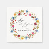Liefde in bloei bruidsfeest wildbloemen aangepast servet (Voorkant)